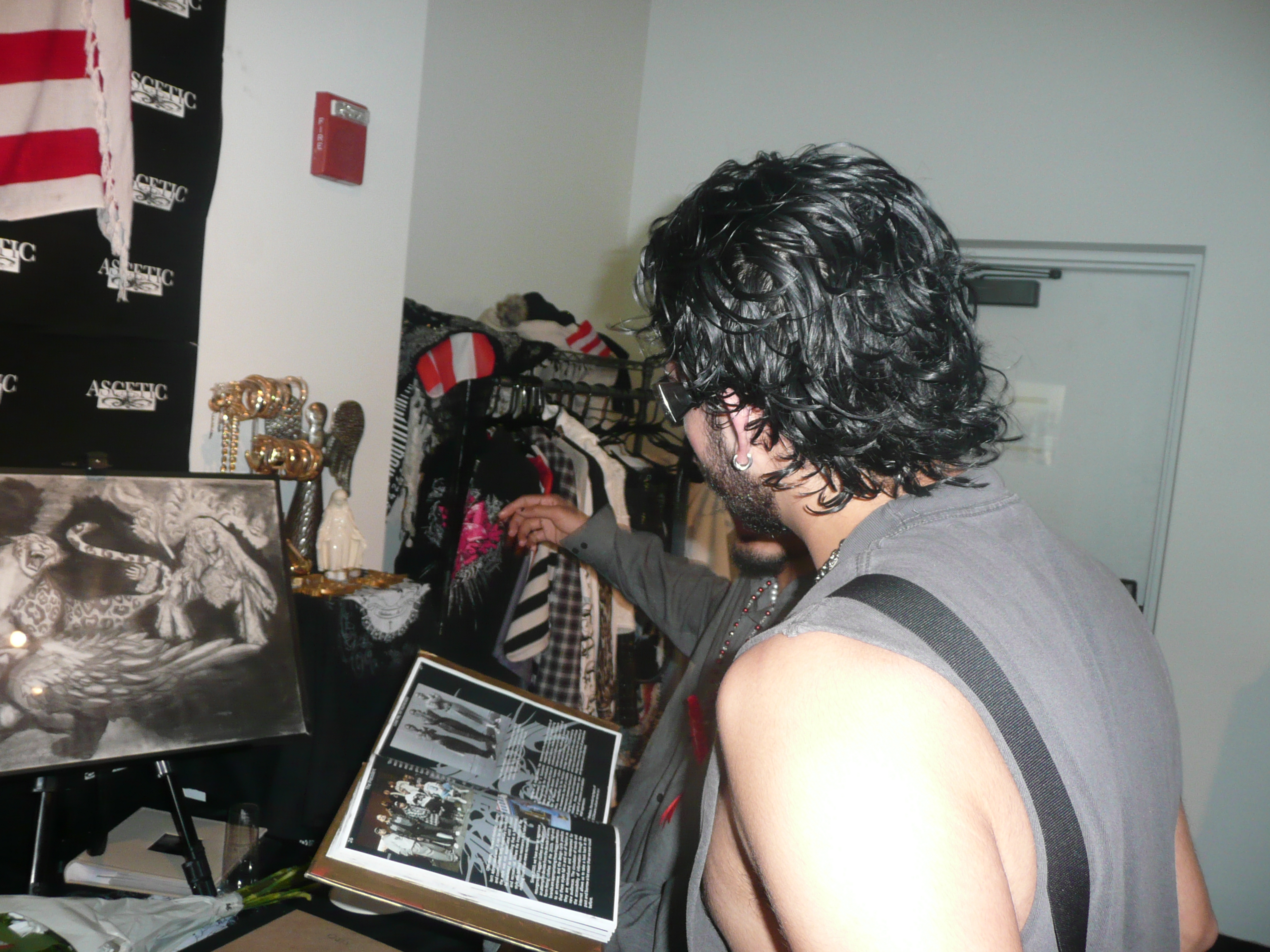 Giving a tour to an audience member.